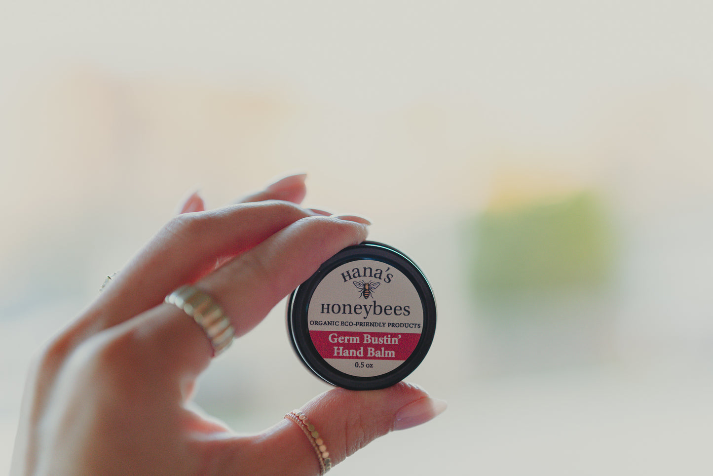 Organic Germ Bustin' Balm - Hand Balm Essential Oils 0.5 oz. - Beeswax and Coconut Oil - Eco-friendly - Hand Sanitizer