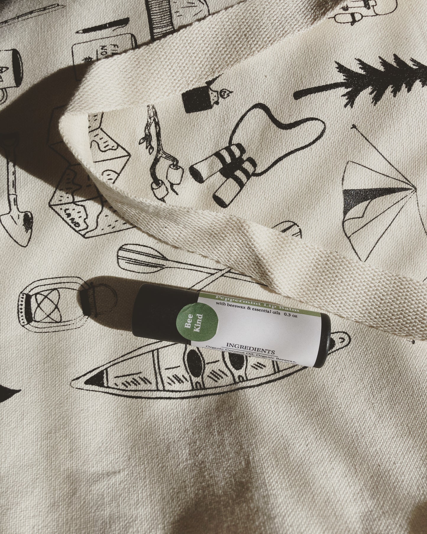 100% Organic Cotton Canvas Tote Bags with Gusset - Washable Tote Bags - Camping Design - Heavy Duty - 12-ounce Canvas - Web Handles