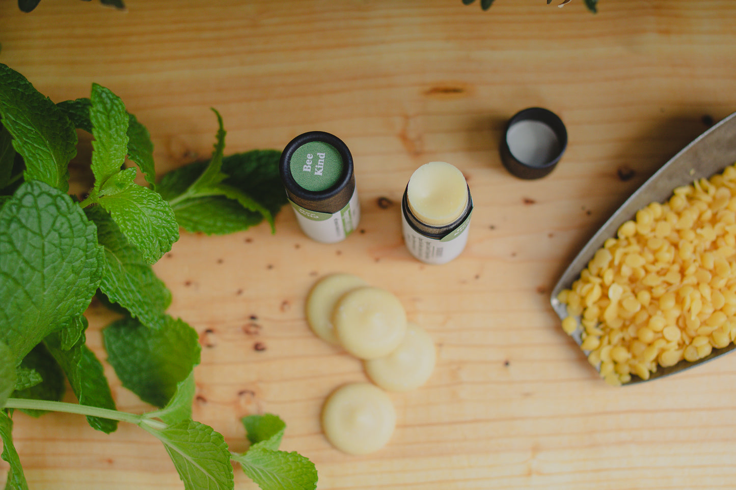 Eco-friendly Organic Peppermint Lip Balm Tube 0.3 oz, Cardboard Tube, Beeswax and Coconut Oil, Gifts, Essential Oils