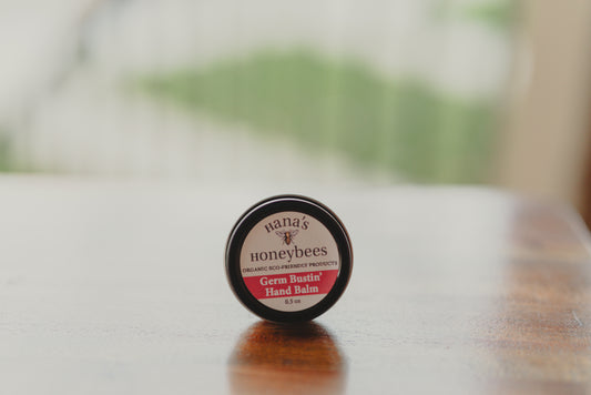 Organic Germ Bustin' Balm - Hand Balm Essential Oils 0.5 oz. - Beeswax and Coconut Oil - Eco-friendly - Hand Sanitizer