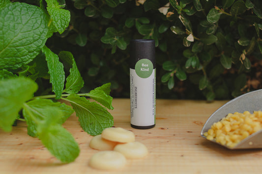 Eco-friendly Organic Peppermint Lip Balm Tube 0.3 oz, Cardboard Tube, Beeswax and Coconut Oil, Gifts, Essential Oils