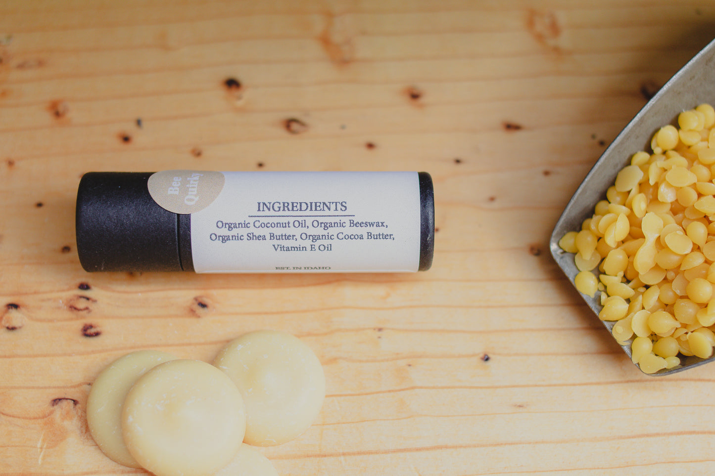 Eco-friendly Organic Unscented Lip Balm Tube 0.3 oz, Cardboard Tube, Beeswax and Coconut Oil, Gifts, Essential Oils