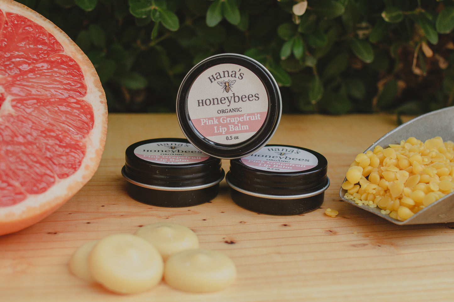 Eco-friendly Organic Pink Grapefruit Lip Balm Tube 0.3 oz, Cardboard T –  Hana's Honeybees